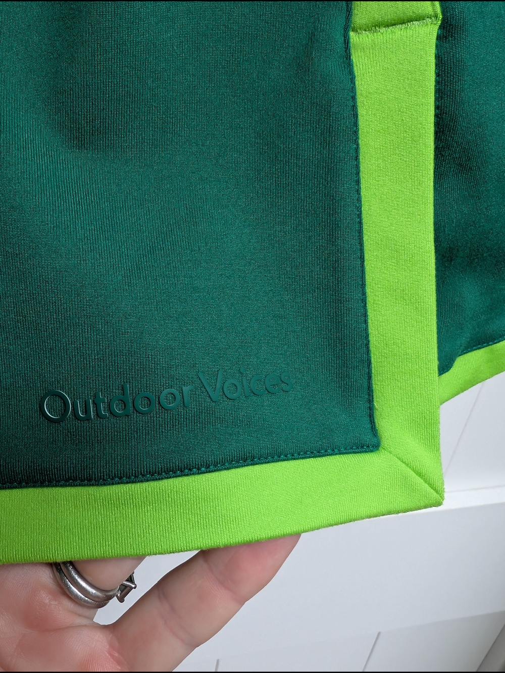 Outdoor Voices Green Contrast-Trim Mini SKIRT ONLY, built in shorts,Medium - Picture 3 of 8